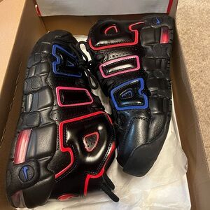 Nike Uptempo black, red, pink, blue Size 6Y